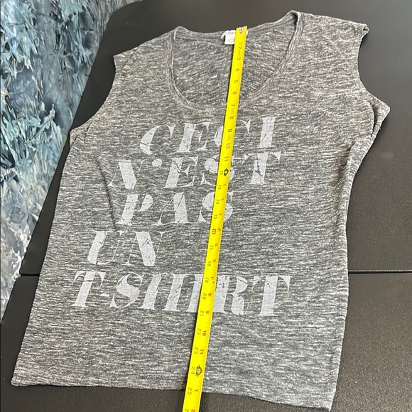 Bar III Gray Scoop Neck Muscle Tee - Picture 7 of 7